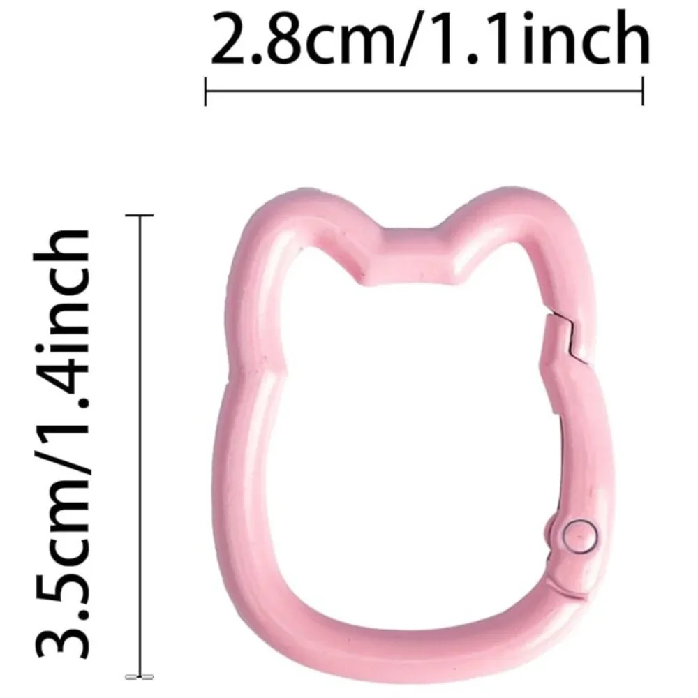 CARABINER Keychain Clips Pink Cat Shape Aluminum Ring 3 Pack Set NEW
